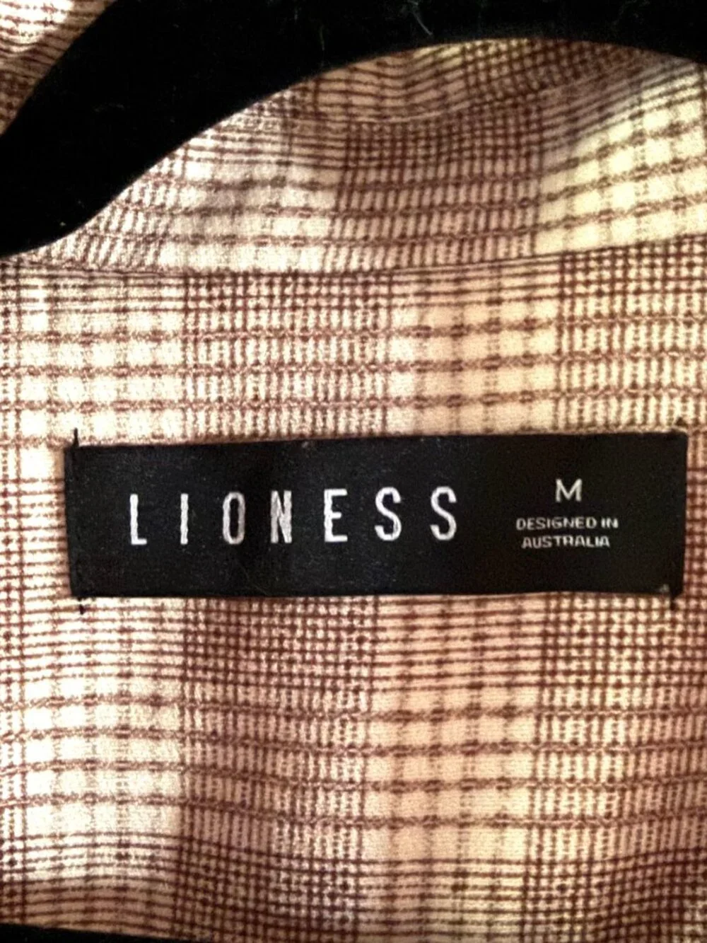 Lioness wyoming oversized blazer in beige plaid check - Picture 2 of 9